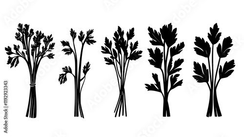 Collection of Celery icons, Celery illustration art, seamless pattern