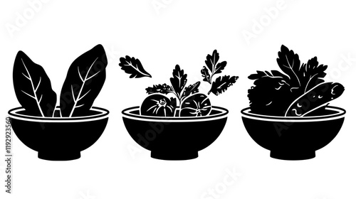 Collection of Chimichurri icons, Chimichurri illustration art, seamless pattern