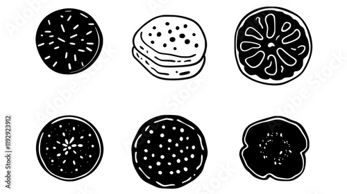 Collection of Cookies vector icons, Cookies vector art pattern