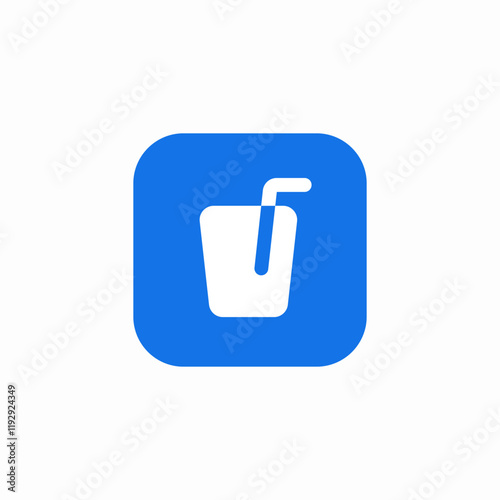 juice glass straw icon sign vector