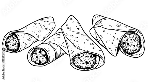 Collection of Falafel Wraps digital art, Falafel Wraps vector graphic, repetitive pattern