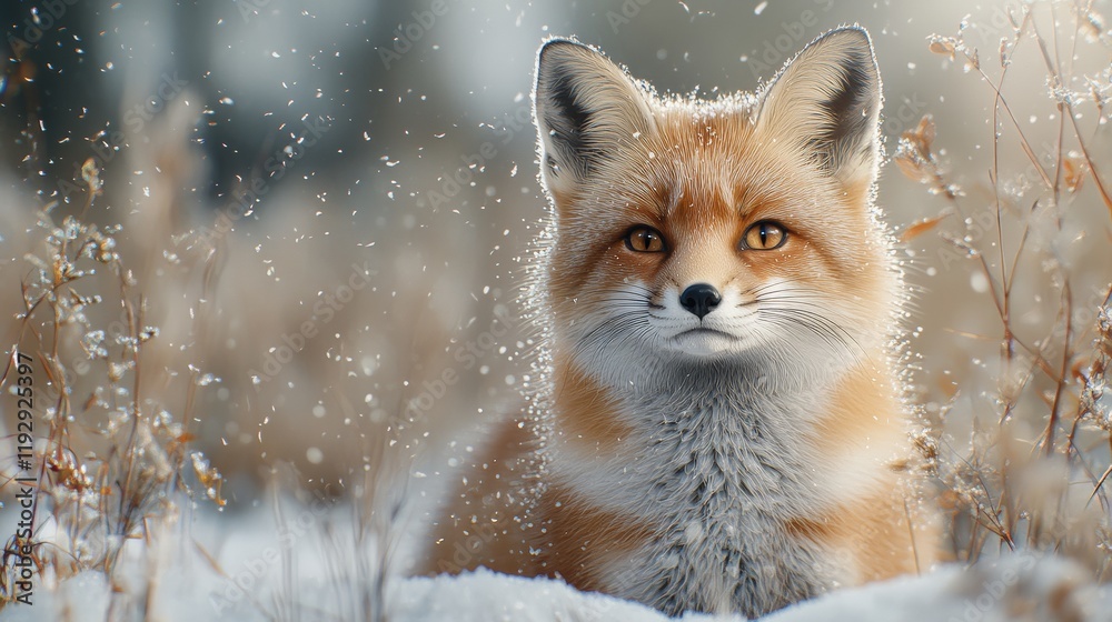 Obraz premium Fox Playing in the Snow