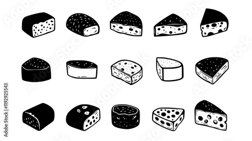 Collection of Limburger icons, Limburger illustration art, seamless pattern