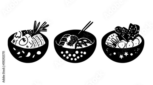 Collection of Main Courses vector icons, Main Courses vector art pattern