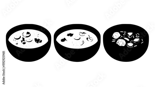 Collection of Mulligatawny Soup vector icons, Mulligatawny Soup vector art pattern