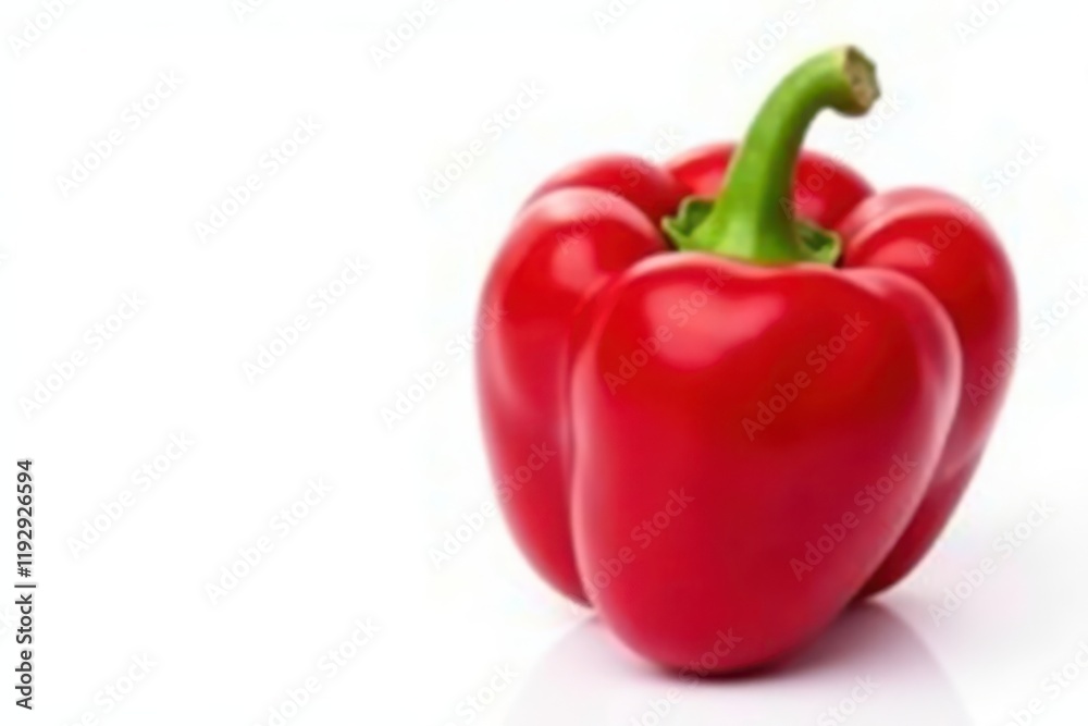 Vibrant red bell pepper, glossy skin, isolated , closeup, detail Vibrant red bell pepper, glossy skin, isolated , closeup, detail