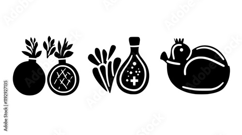 Collection of Roast Chicken with Potatoes digital art, Roast Chicken with Potatoes vector graphic, repetitive pattern