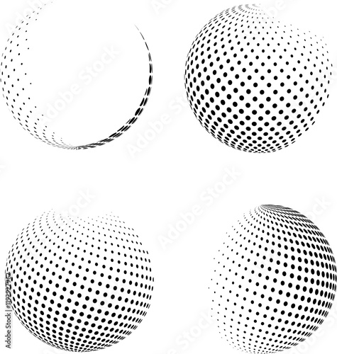 Abstract grunge halftone globe textured background design vector set