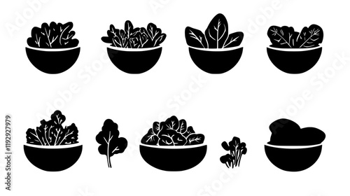 Collection of Spinach Salad digital art, Spinach Salad vector graphic, repetitive pattern
