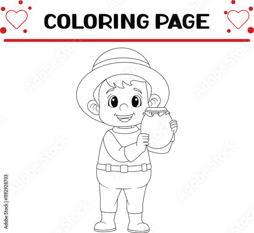 beekeeper suit hat beehive with big jar honey coloring page for kids
