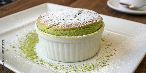 Matcha Souffl� with Powdered Sugar photo