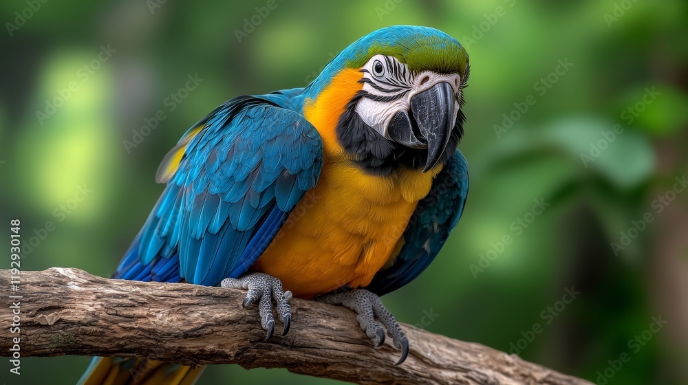 Fototapeta premium Colorful Parrot on Tree Branch