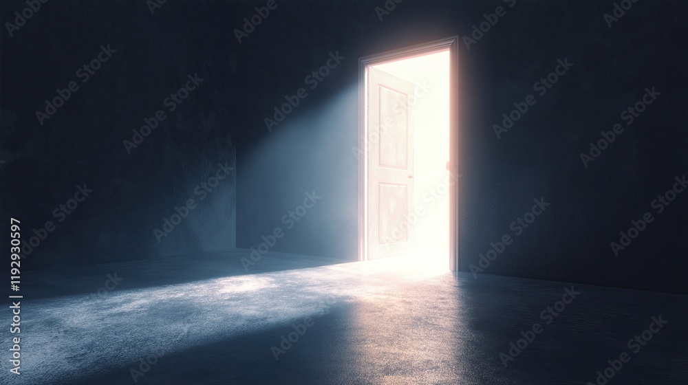 Opened the door with a bright light. Symbolizes a way out and hope.