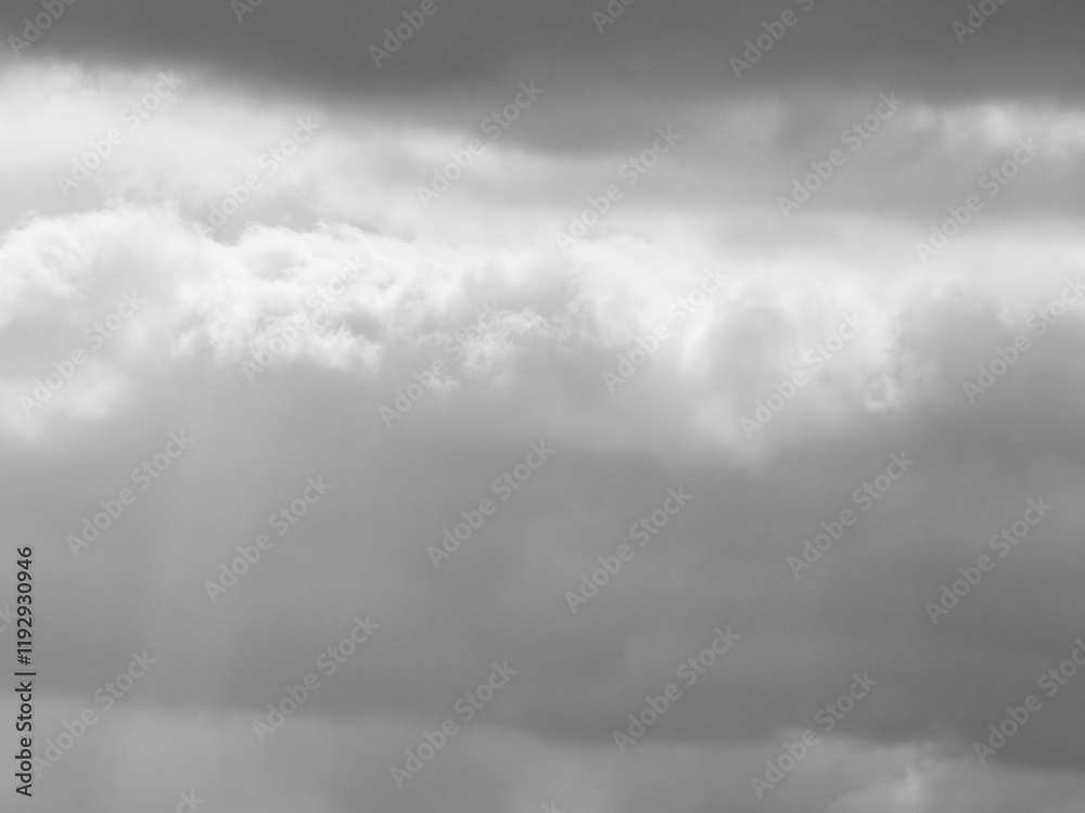 Fototapeta premium 1月の空の白い雲モノクローム183