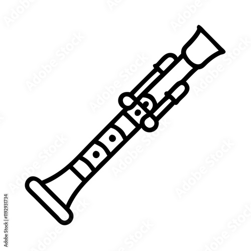 clarinet icon, clarinet line art - simple line art of clarinet, perfect for clarinet logos and icons and themed design
