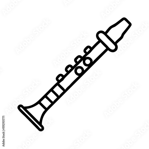 clarinet icon, clarinet line art - simple line art of clarinet, perfect for clarinet logos and icons and themed design