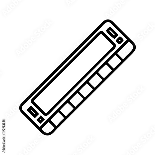 harmonica icon, harmonica line art - simple line art of harmonica, perfect for harmonica logos and icons and themed design