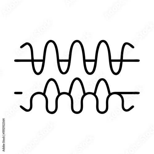harmonic sound waves icon, harmonic sound waves line art - simple line art of harmonic sound waves, perfect for harmonic sound waves logos and icons and themed design