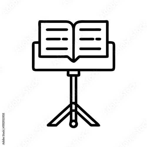 music stand icon, music stand line art - simple line art of music stand, perfect for music stand logos and icons and themed design