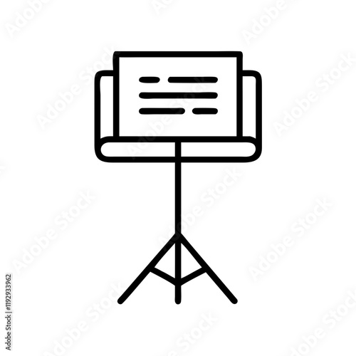music stand icon, music stand line art - simple line art of music stand, perfect for music stand logos and icons and themed design