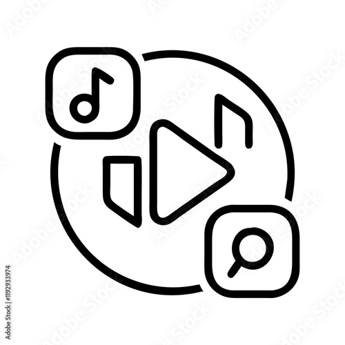music streaming service icon, music streaming service line art - simple line art of music streaming service, perfect for music streaming service logos and icons and themed design