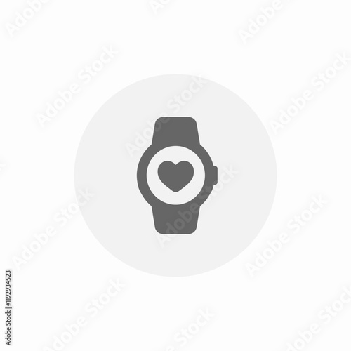 fitness watch heart care icon sign vector