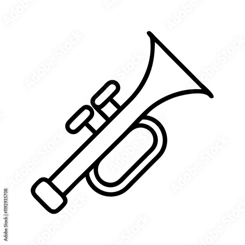 trumpet solo icon, trumpet solo line art - simple line art of trumpet solo, perfect for trumpet solo logos and icons and themed design