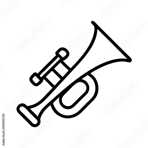 trumpet solo icon, trumpet solo line art - simple line art of trumpet solo, perfect for trumpet solo logos and icons and themed design