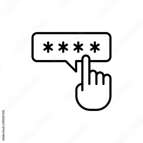 Online authenticator outline icons, minimalist vector illustration ,simple transparent graphic element .Isolated on white background