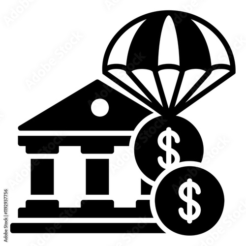Icon of government bailout funds to save the economic and financial crisis