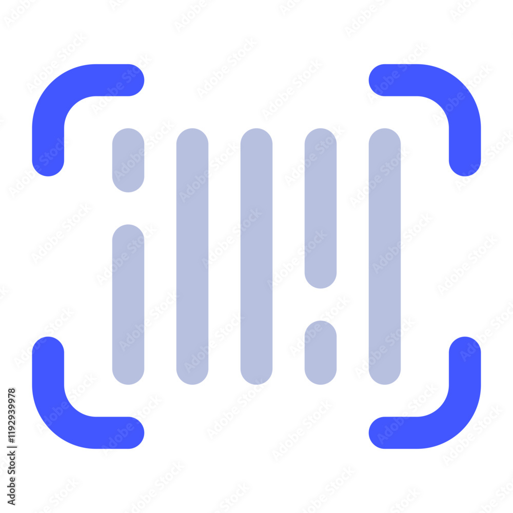 Stylized Barcode Icon with Scanning Elements Stylized Barcode Icon with Scanning Elements