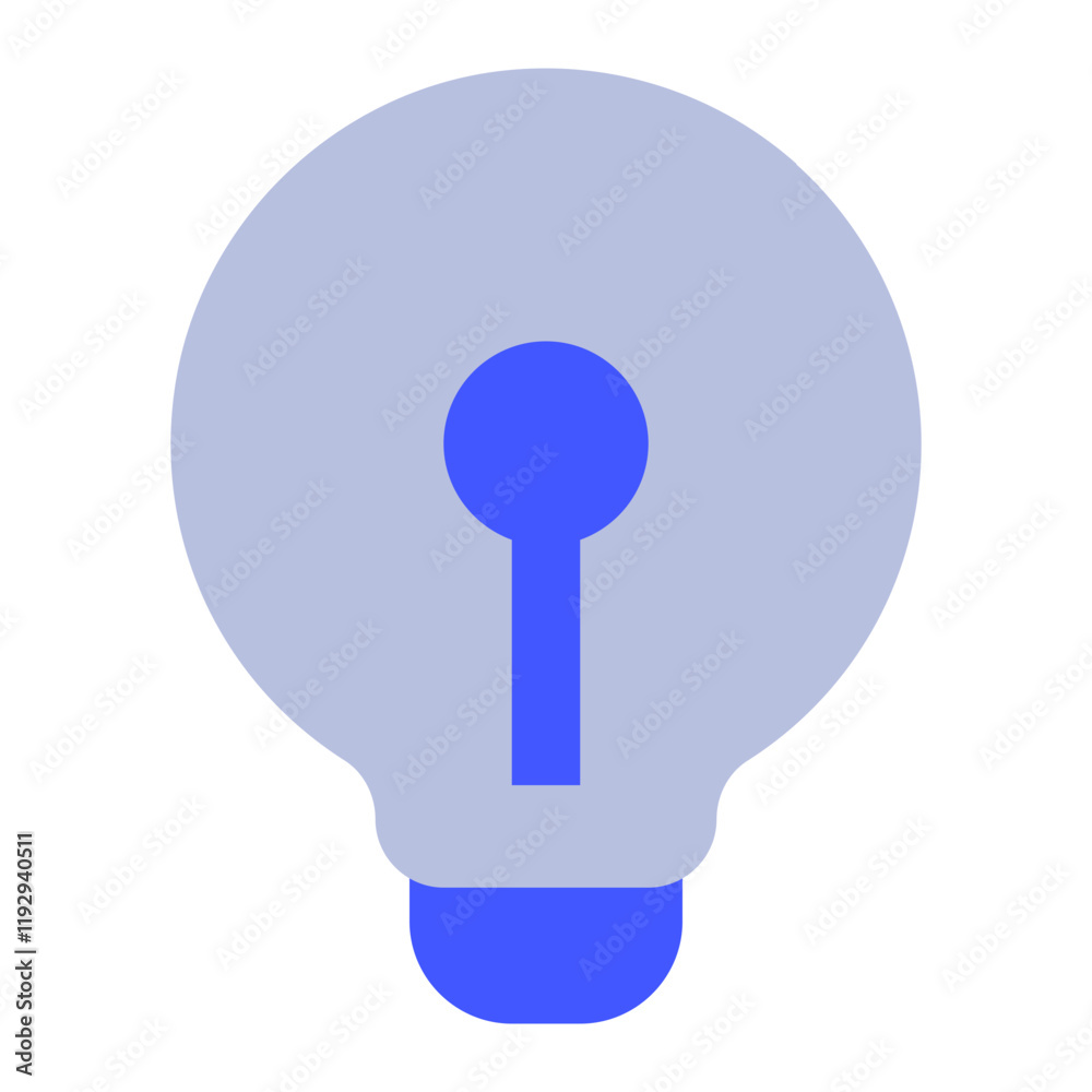 Lightbulb Icon with Keyhole Feature Lightbulb Icon with Keyhole Feature