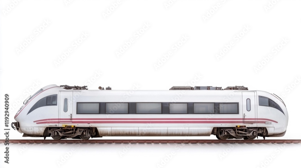 Naklejka premium Modern Intercity Train Isolated on White Background. Generative AI