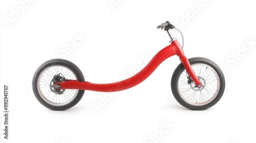 Modern Kickbike with a Minimalistic Red Design. Generative AI photo