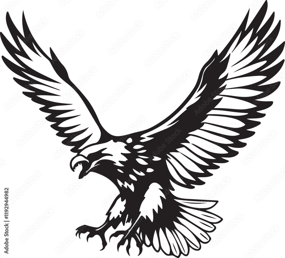 Fototapeta premium Majestic Eagle in Flight Silhouette