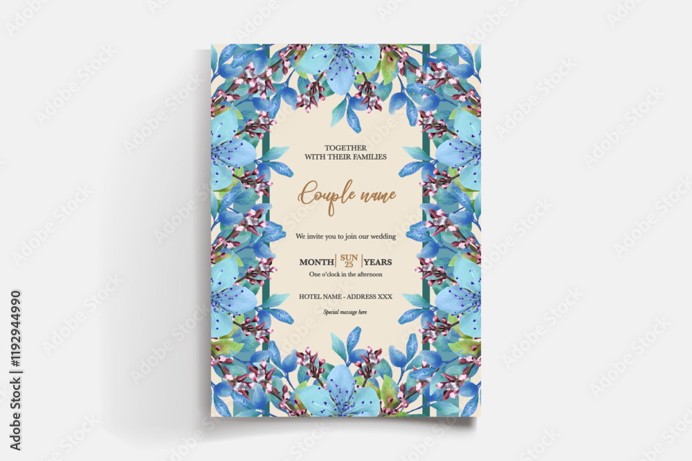 Obraz premium floral bridal shower invitation templates