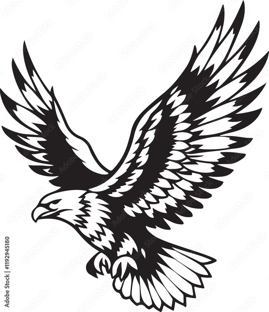 Majestic Eagle in Flight Silhouette Majestic Eagle in Flight Silhouette