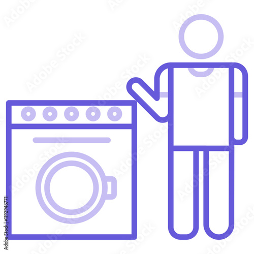 Laundry Worker Icon