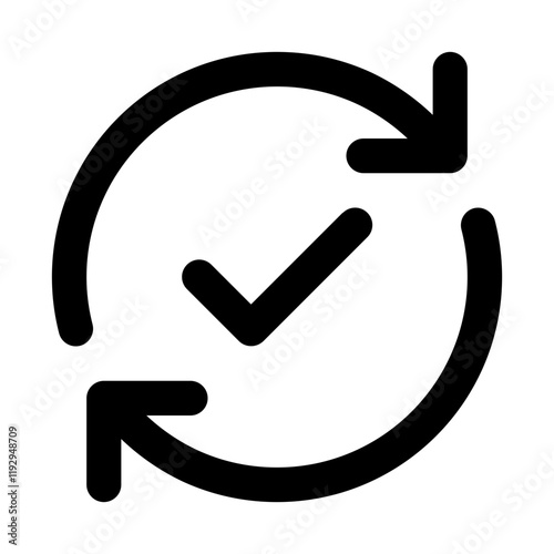 Circular Refresh Icon with Checkmark