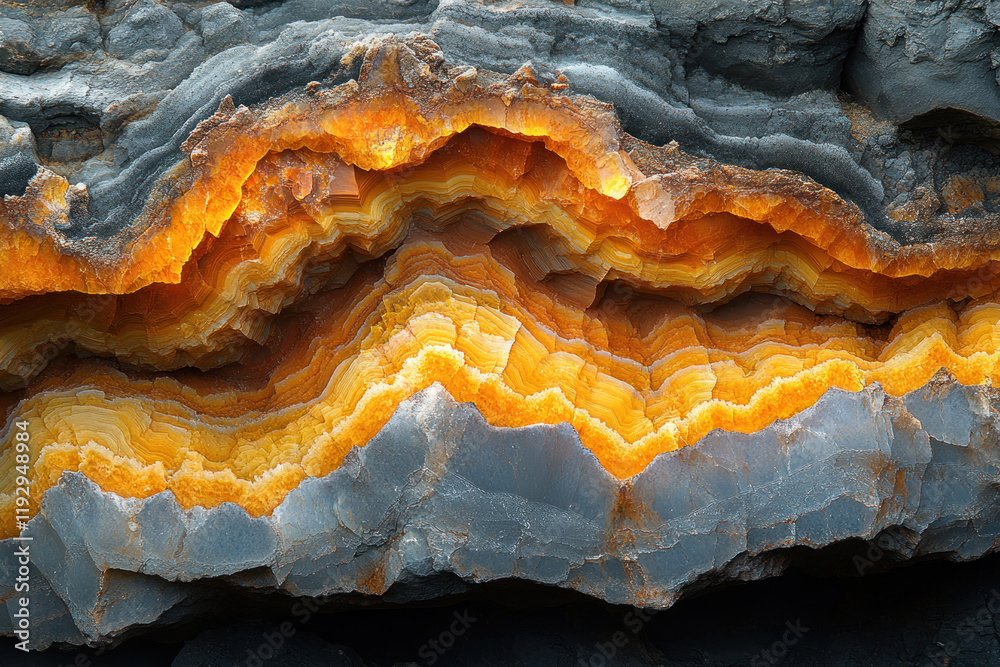 Fototapeta premium a section of rock or mineral that reveals the internal structure of the layers. 