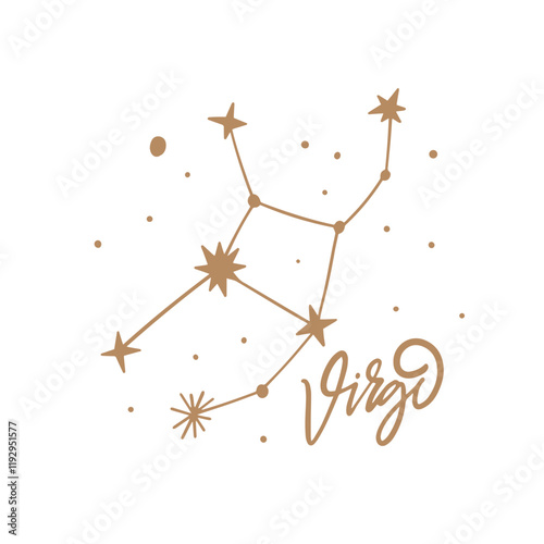 An Artistic Illustration of the Virgo Constellation Featuring a Stunning Starry Design