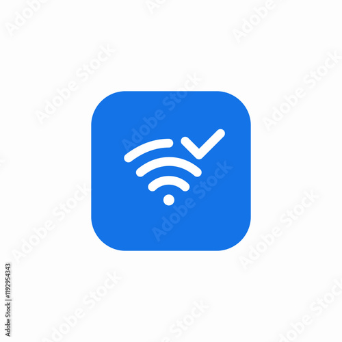 wifi check mark icon sign vector