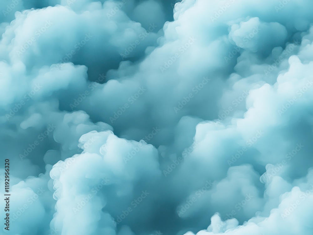 Soft blue clouds fill the sky, creating a serene atmosphere over a tranquil landscape during the early morning hours