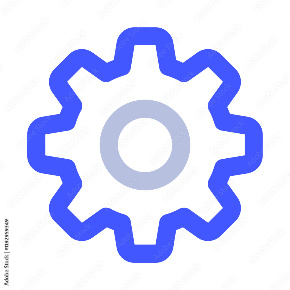 Stylized Gear Icon for Technical Applications Stylized Gear Icon for Technical Applications