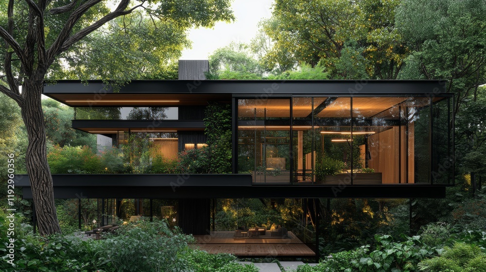 Obraz premium Modern House With Large Tree