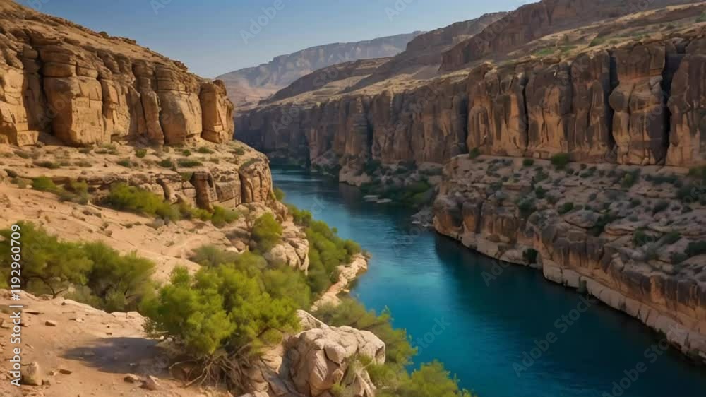 stunning Mujib Reserve Jordan, sunny day stunning Mujib Reserve Jordan, sunny day