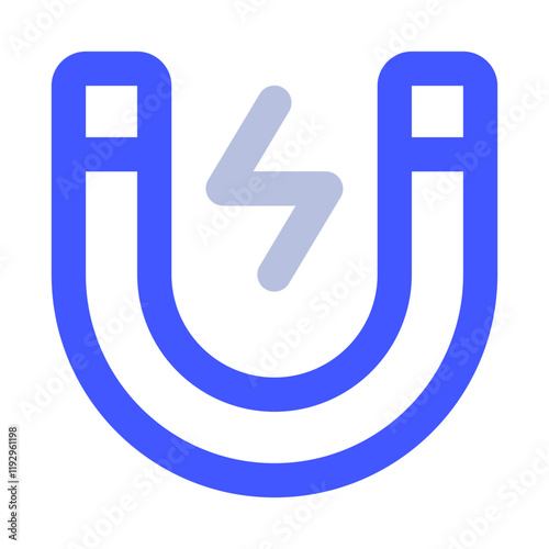 Stylized Magnet Icon with Lightning Bolt photo