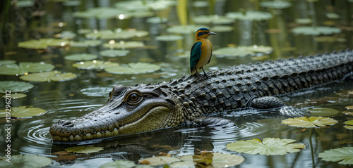 crocodile in the water