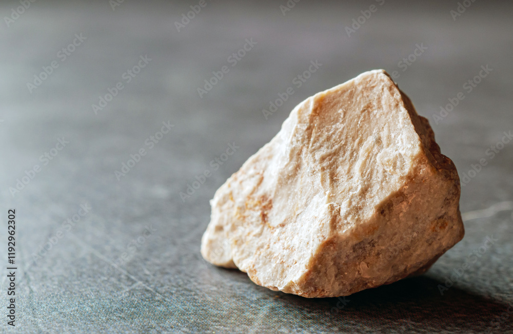 One limestone on a grey background.