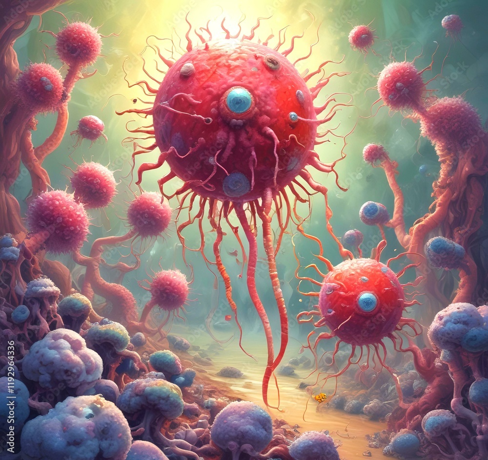 Naklejka premium Illustration of bacteria.